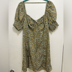Francesca’s green floral mini dress